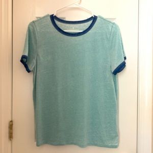 Light and Dark Blue Contrast Crew Neck T-shirt from American Eagle